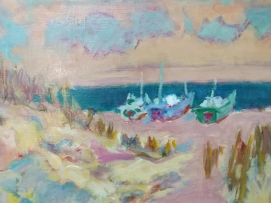 絵画「湘南の午後」P8 油絵