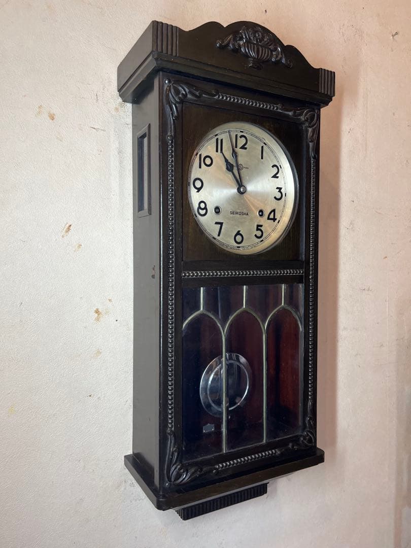 精工舎　アールデコ　柱時計　古時計　振り子　ゼンマイ　ボンボン　レトロ　雑貨