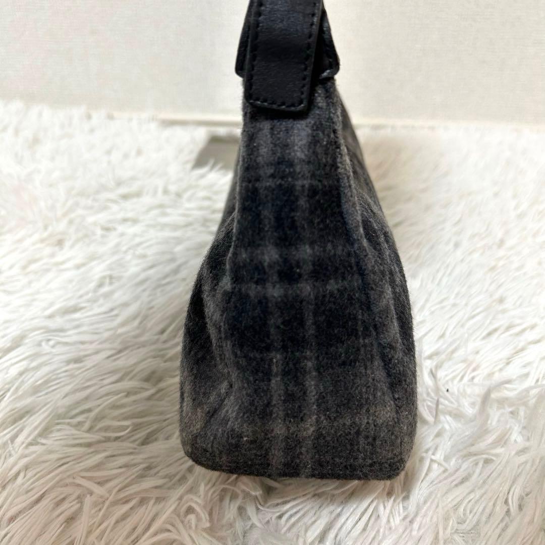 【希少✨ウール/チェック】フェラガモ　ワンショルダーバッグ　グレー　Y2K 美品