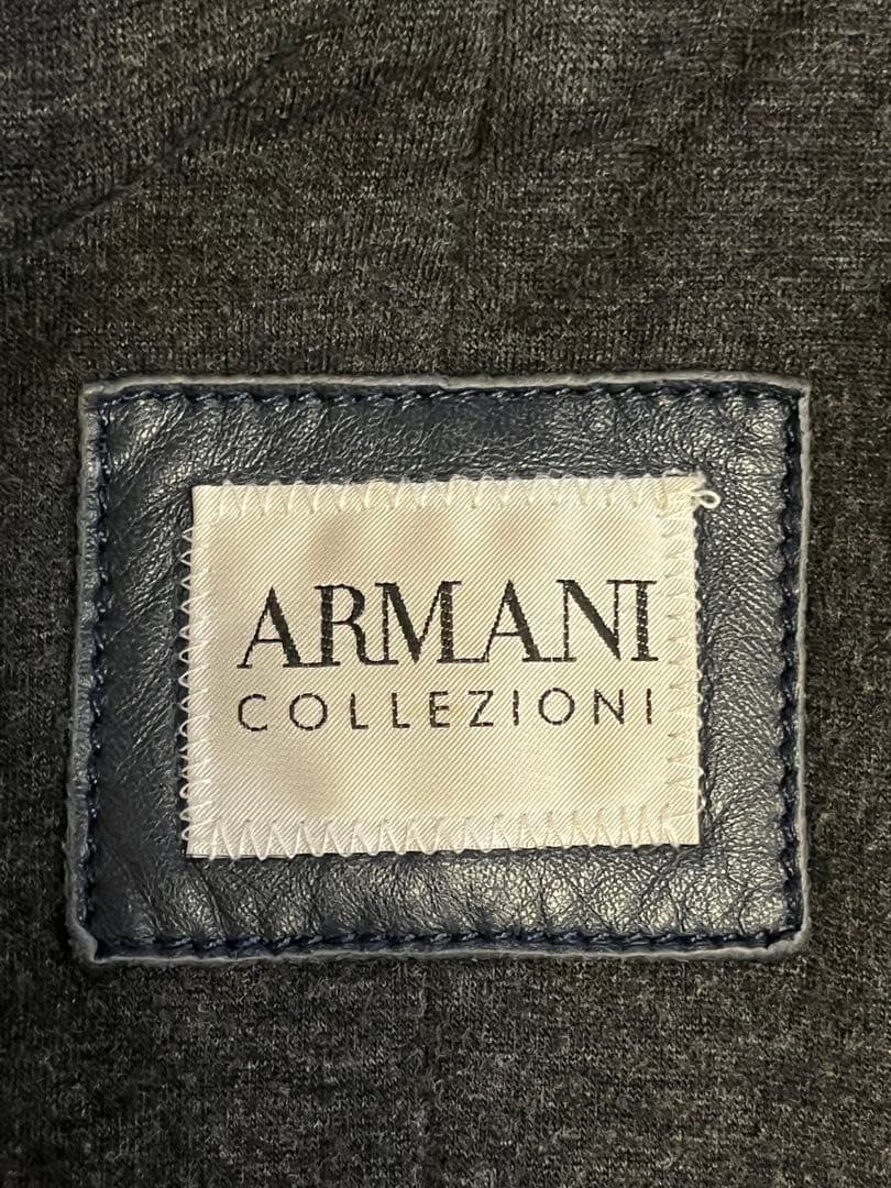 ARMANI COLLEZIONI シープレザージャケットNAVY 46