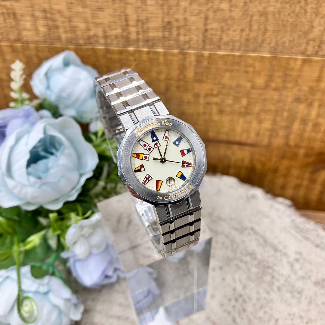 【超お買得品】CORUM コルム アドミラルズカップ　アイボリー文字盤 腕時計