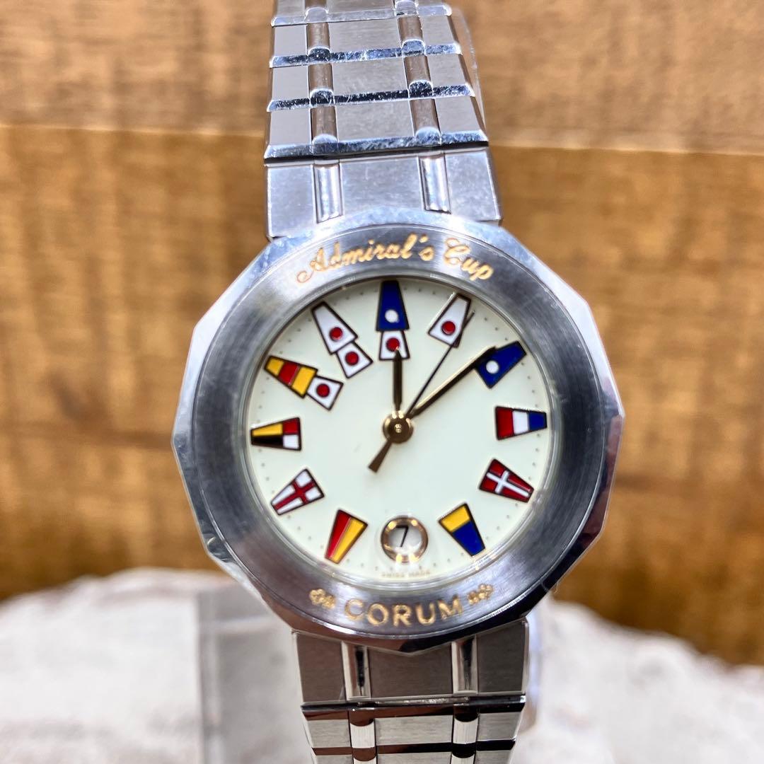 【超お買得品】CORUM コルム アドミラルズカップ　アイボリー文字盤 腕時計