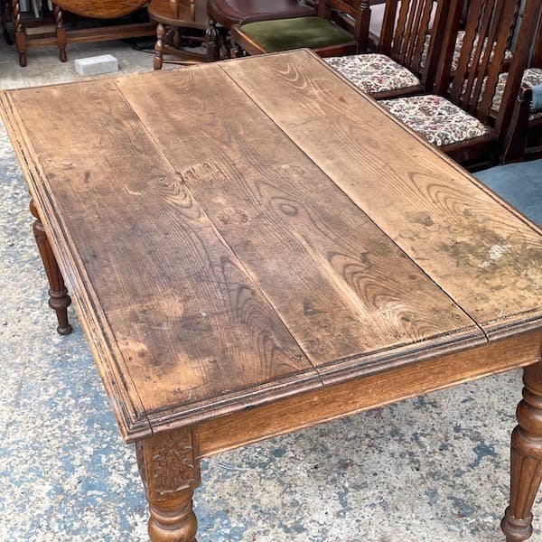 アンティーク　ダイニングテーブル　シャビィ　ロココ調　ワークテーブル