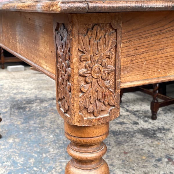 アンティーク　ダイニングテーブル　シャビィ　ロココ調　ワークテーブル