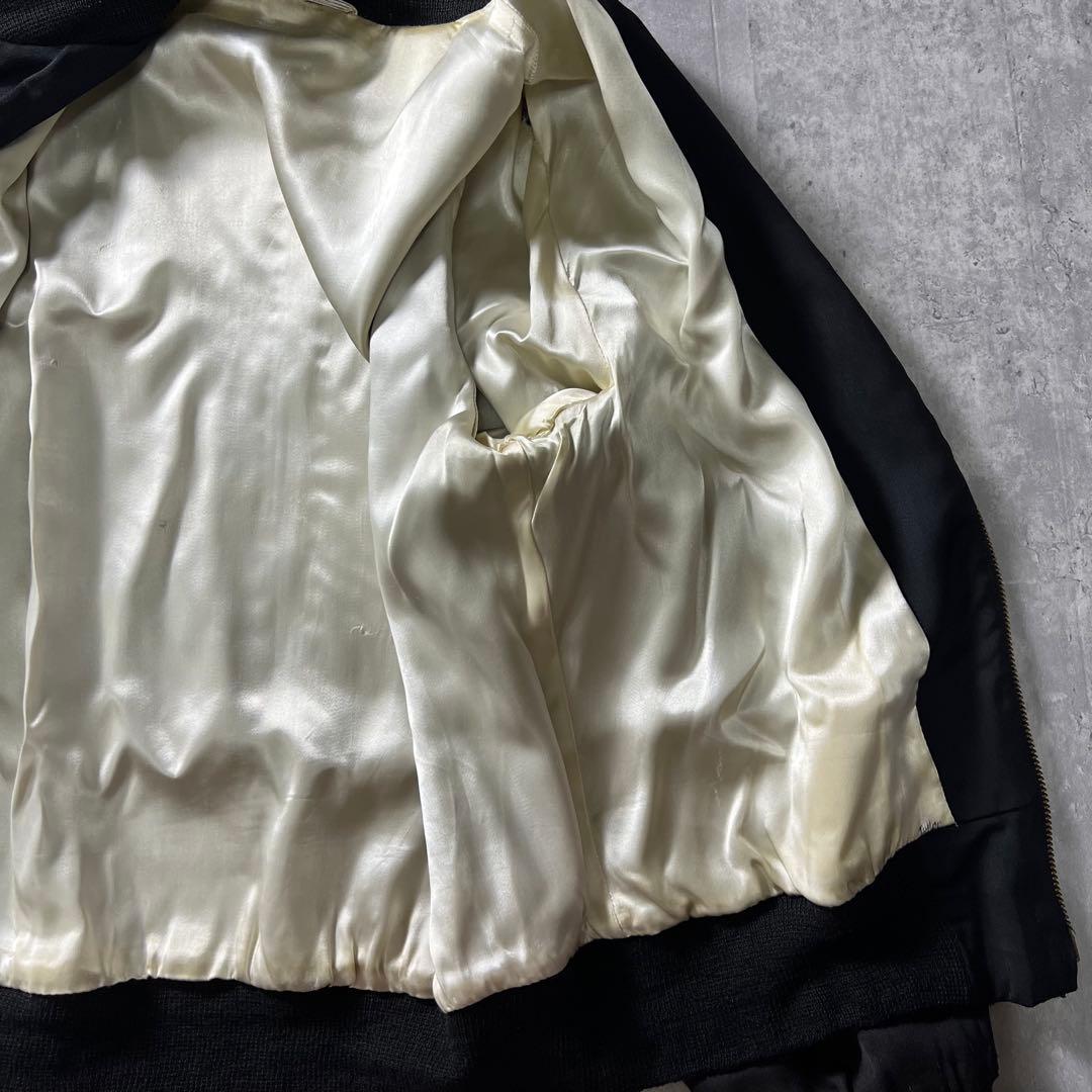 50s usa製　レーヨン　ギャバジンジャケット　ブラック　TALON