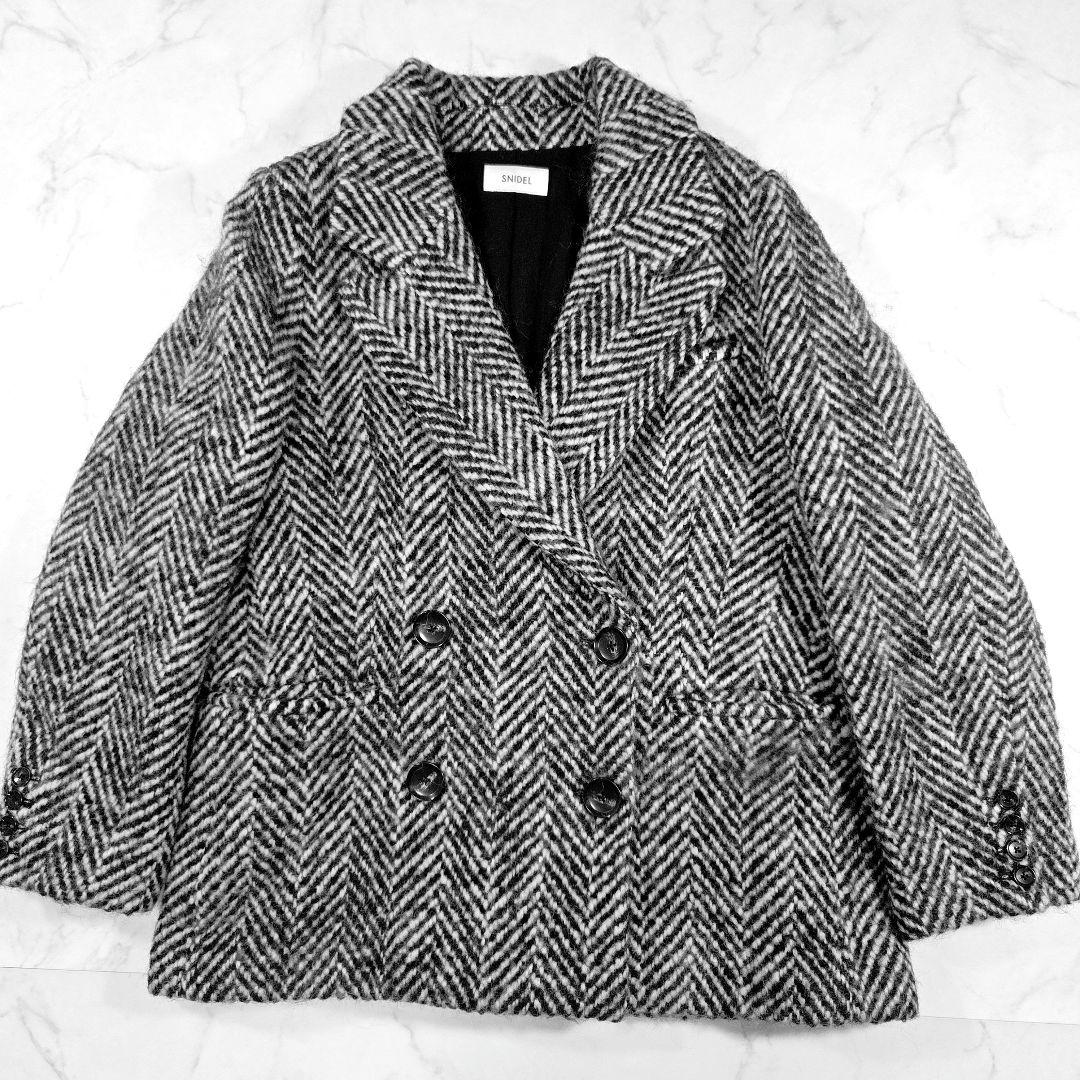 極美品 しつけ糸付 SNIDEL オーバーボックスジャケットコート 2023AW