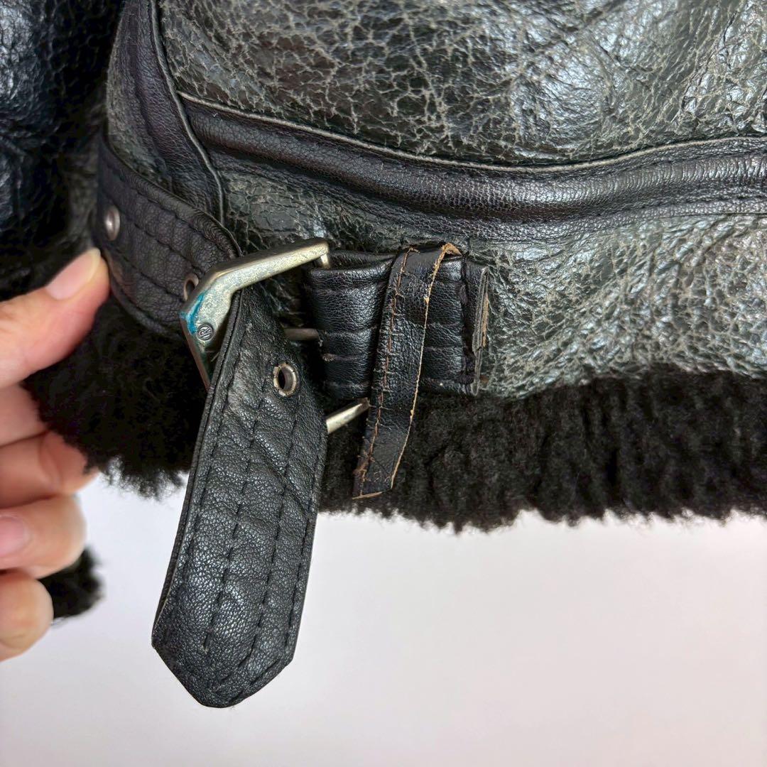 ◆アヴィレックス【L】フライトジャケット レザージャケット ボア付き A-2