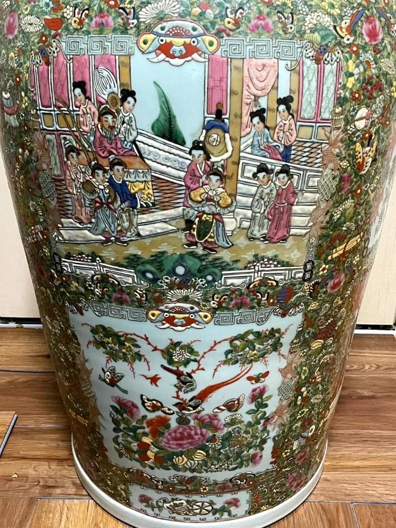 大花瓶　人物画　粉彩　飾り壺　花瓶 花器 壷 110cm