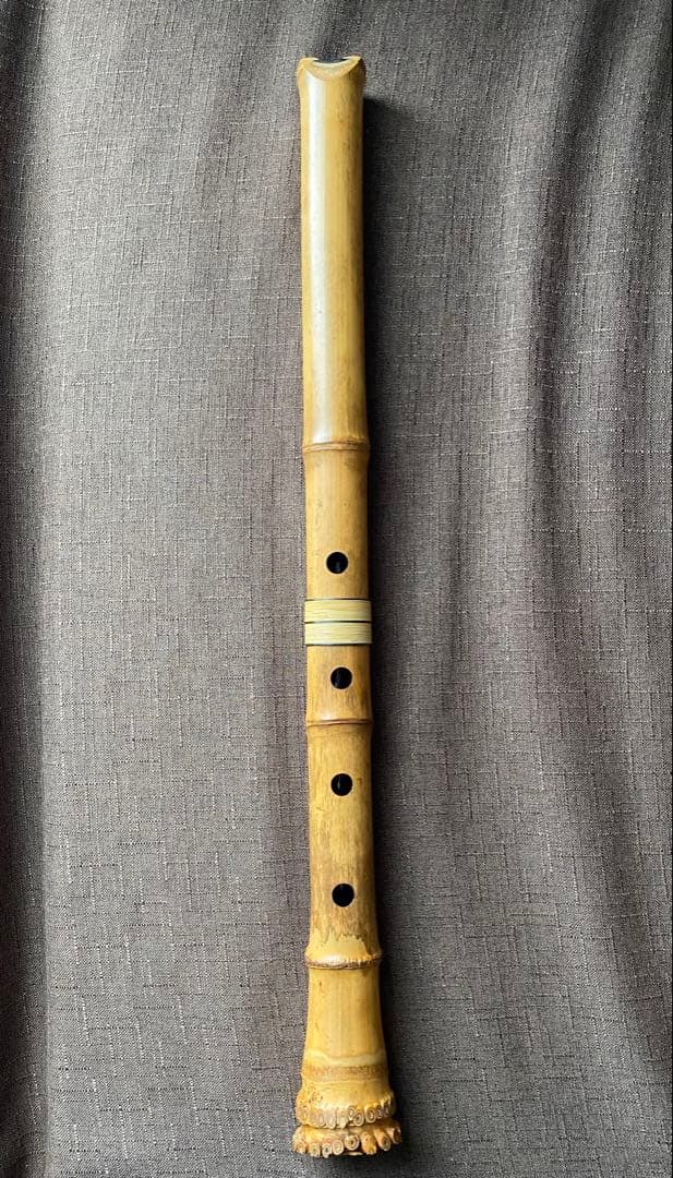 尺八 河野玉水 在銘 銀中継ぎ？ 一尺八寸（約55センチ） 1960年代？