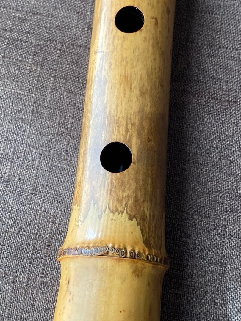 尺八 河野玉水 在銘 銀中継ぎ？ 一尺八寸（約55センチ） 1960年代？