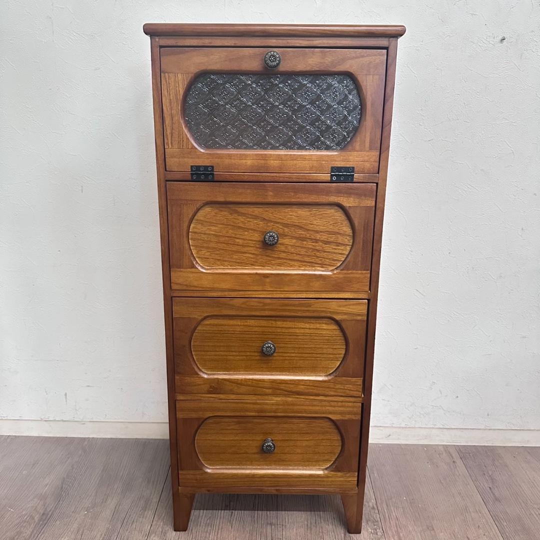 はな　訳あり　アンティーク調　擦りガラス　チェスト　 キャビネット