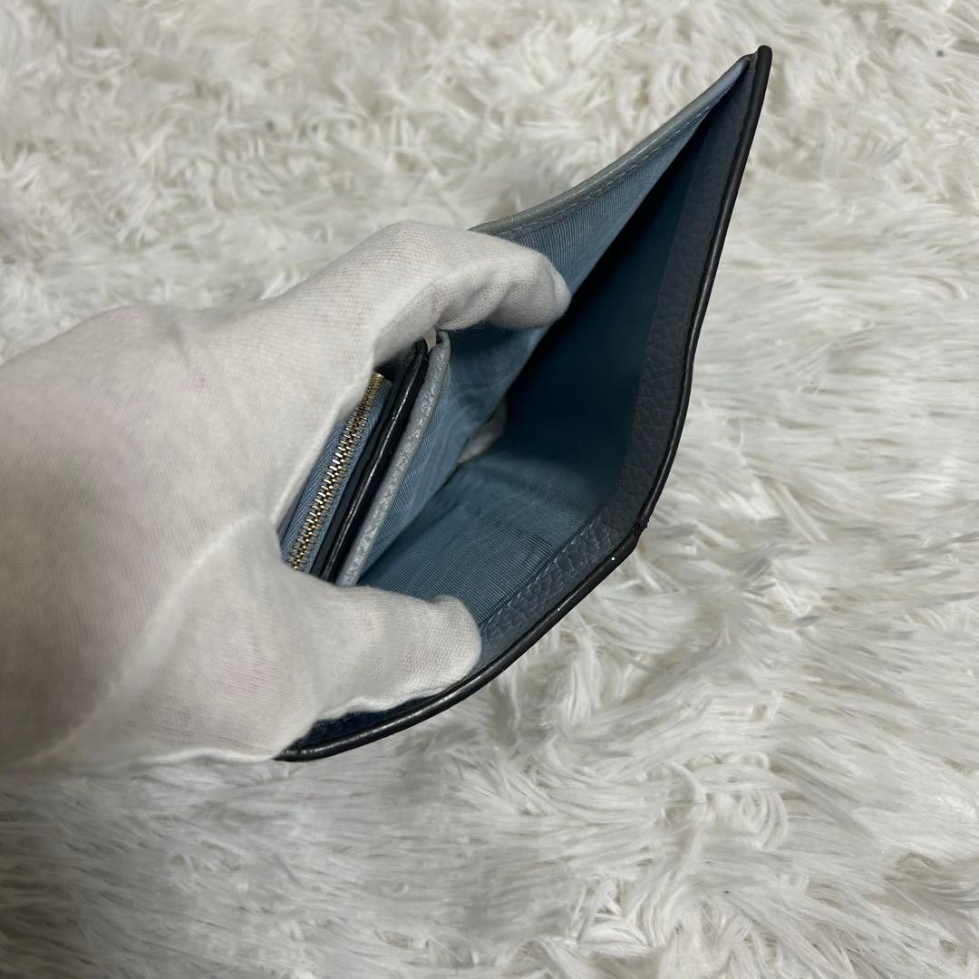 美品✨ グッチ プチマーモント ggスプリーム バイカラー 二つ折り財布 ブルー