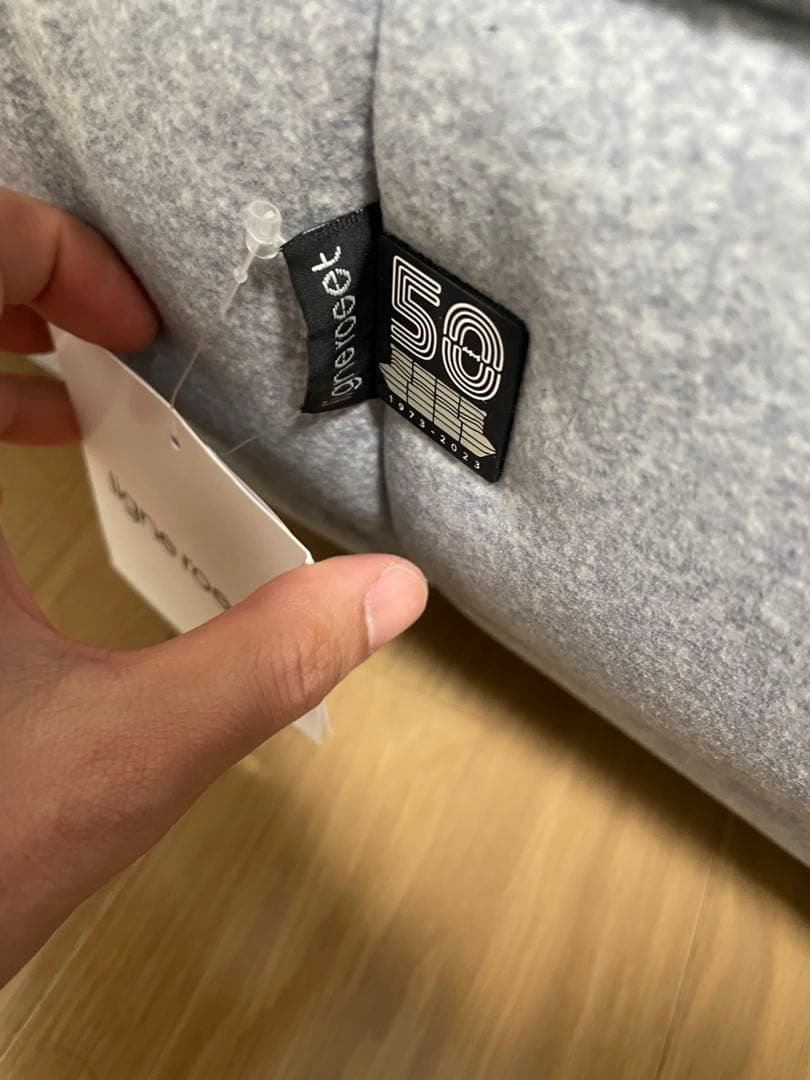 50周年限定生地 DENDENリーンロゼ トーゴ パフ ライトグレー