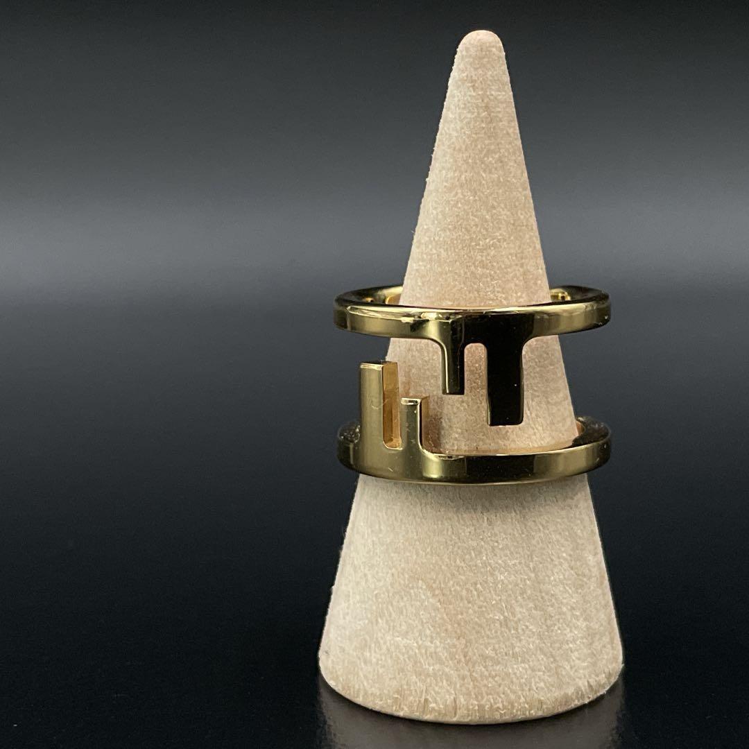 美品　FENDI フェンディ　オーロックリング　FF リング　ゴールド　指輪