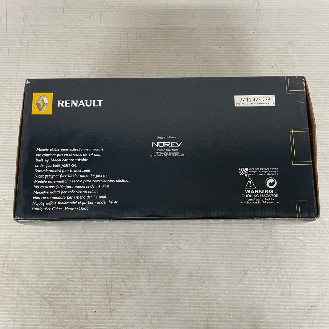 ノレブ アルパインルノーA310 V6 1974 1/18 ミニカー Y0947