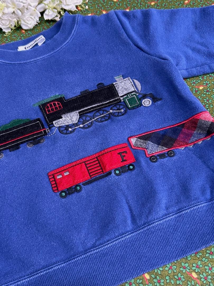 ファミリア セットチェック トレーナー ロンT パンツ100cm