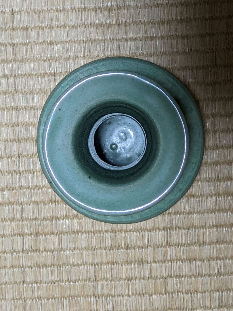 ジ*ン様 ♦韓国陶芸界 の至宝 人間文化財 柳海剛作 高麗青磁 盤口形 瓶 花瓶