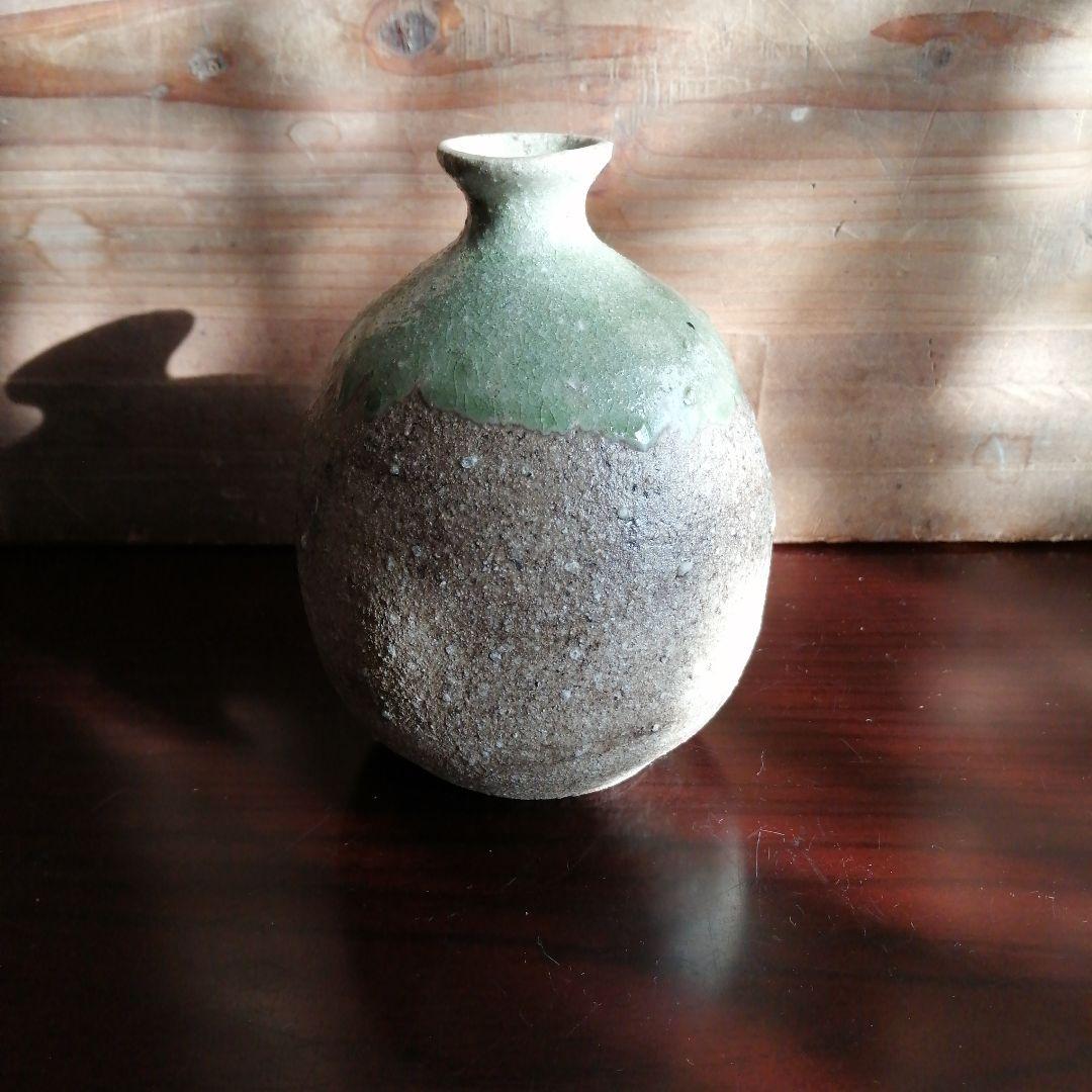 常滑焼　江崎一生　灰釉小壺　12.8cm