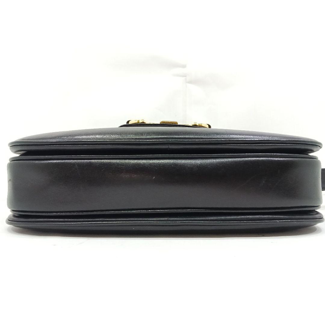 【美品】グッチ ショルダーバッグ 2way ハンドバッグ レザー 肩掛 黒