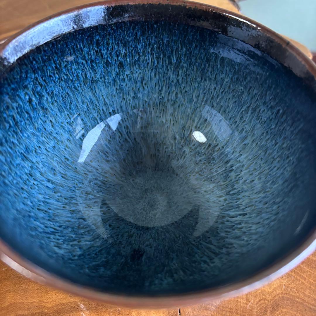 秋田 白岩焼 久右衛門窯 雲雀亮一 抹茶碗 茶道具 共箱(89)