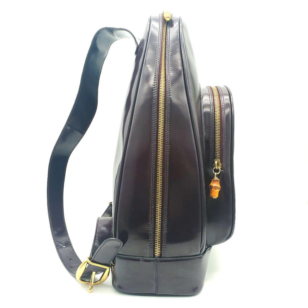 希少色✨GUCCI グッチ ショルダーバッグ ボディバッグ パープル系 バンブー