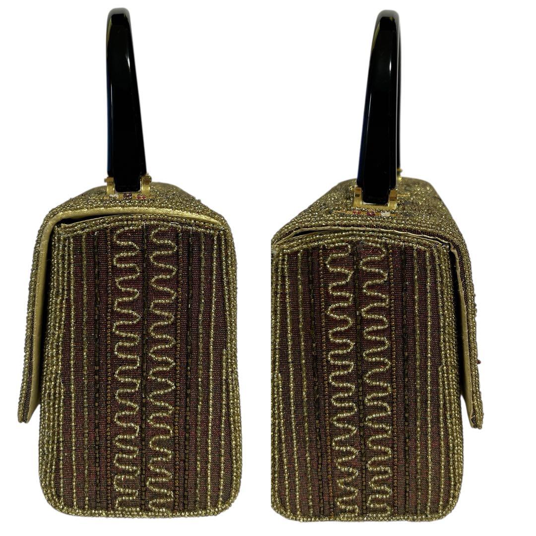 Hakubotan 銀座白牡丹 総柄 ビーズ刺繍 ハンドバッグ パーティ 和装