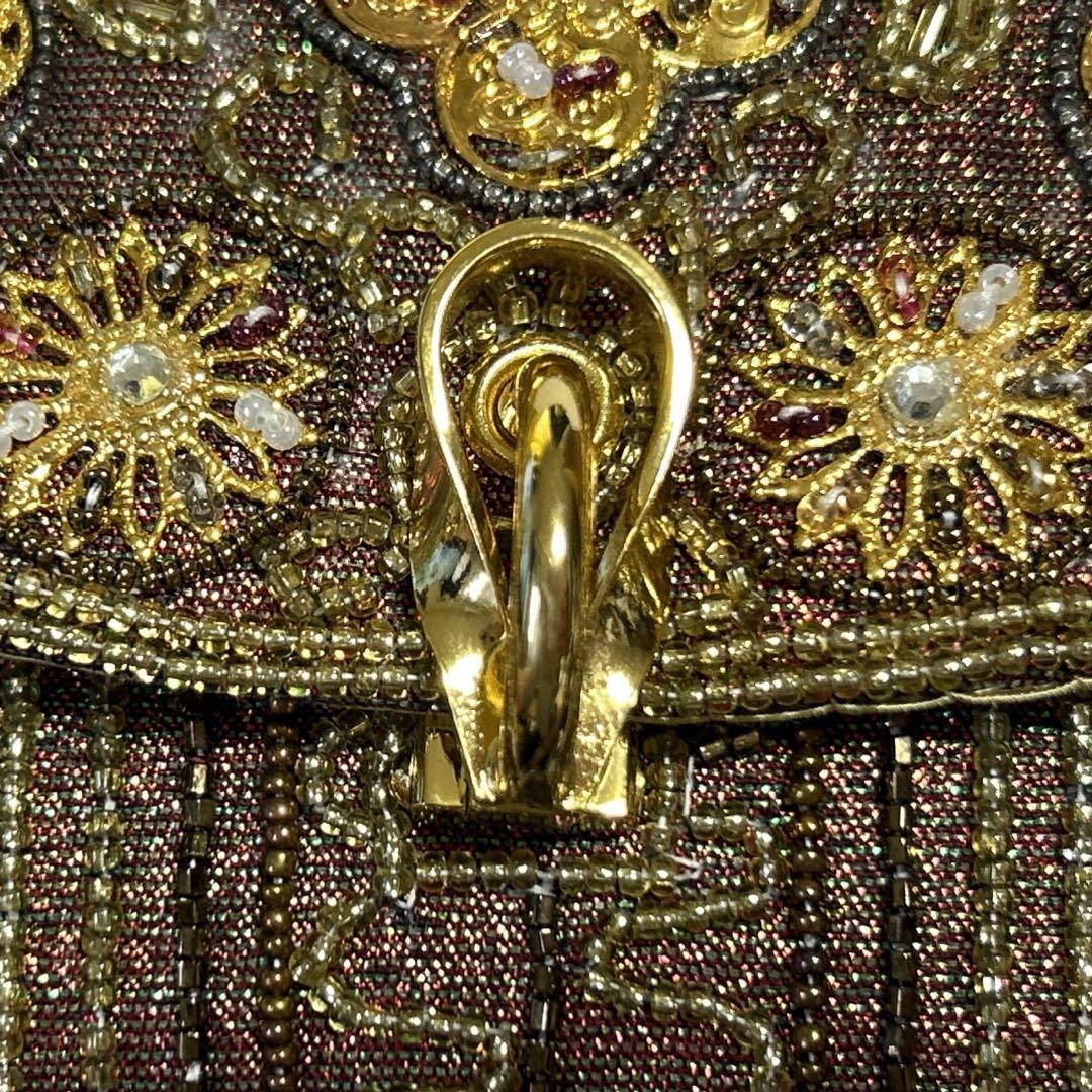 Hakubotan 銀座白牡丹 総柄 ビーズ刺繍 ハンドバッグ パーティ 和装