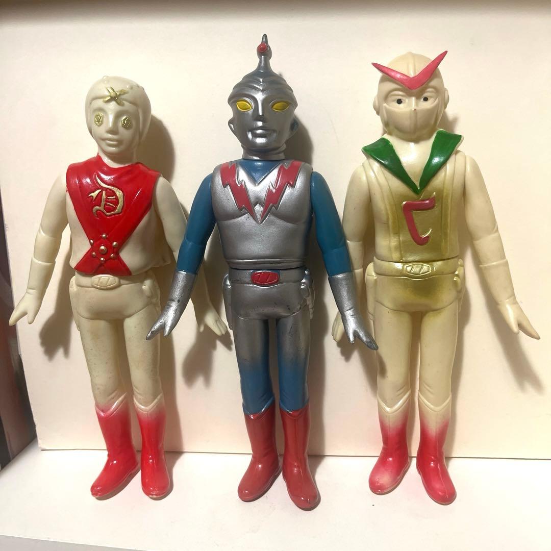 無版権 新造人間キャシャーン パチソフビ フィギュア タツノコプロ 当時物