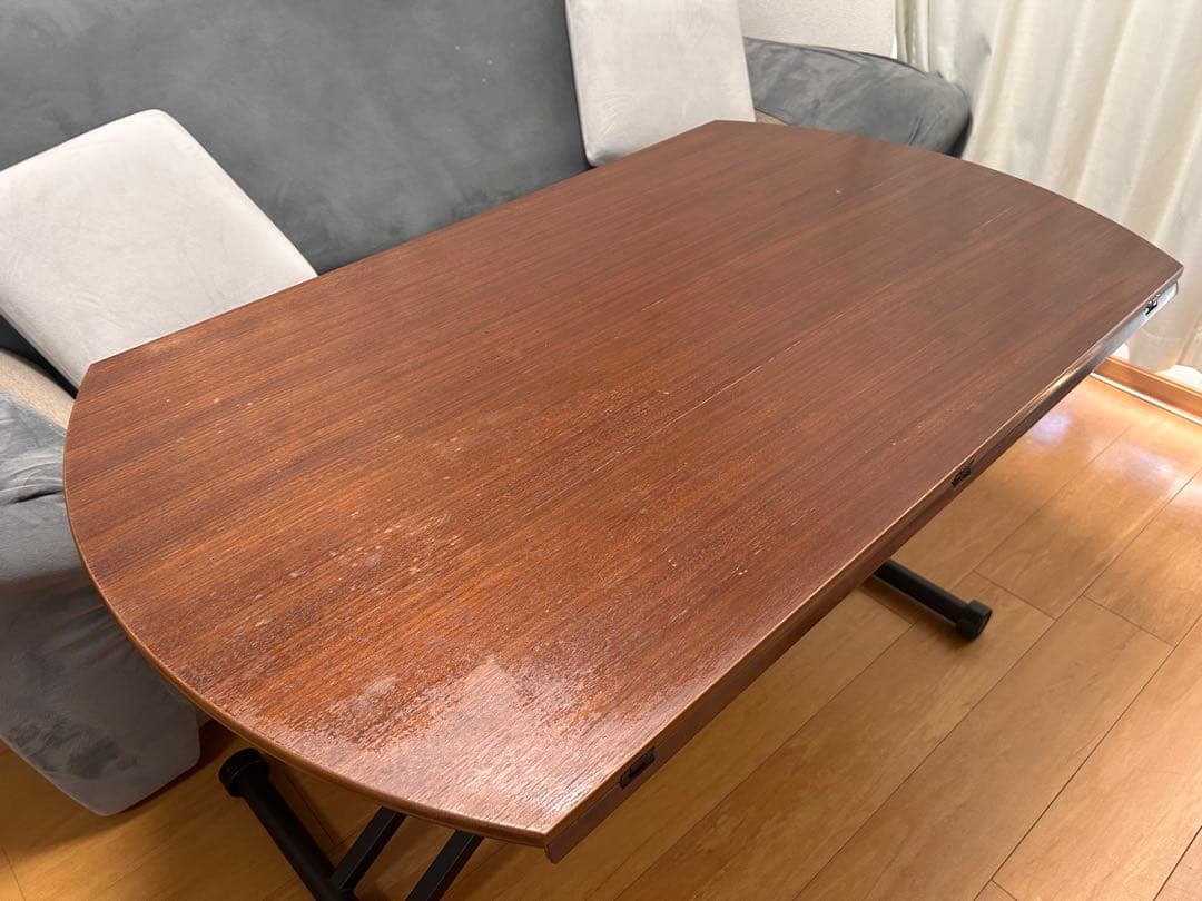 木製円形ダイニングテーブル 折りたたみ式