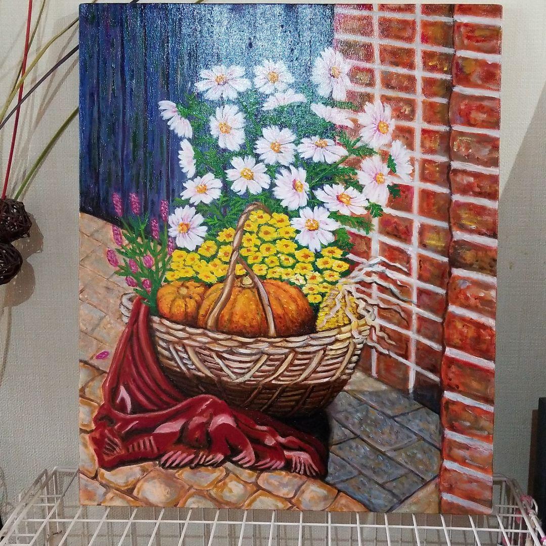 油絵　秋の収穫