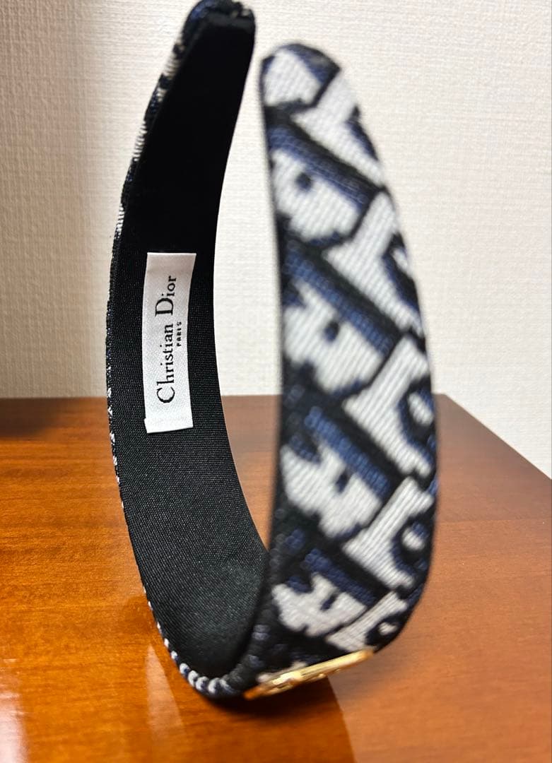 Dior Bandヘッドバンド カチューシャ ヘアバンド ネイビーブルー★一点物