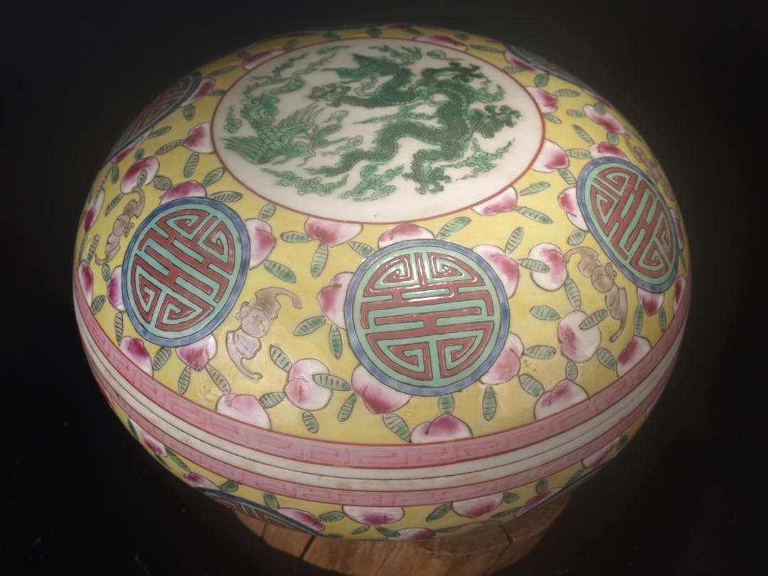 骨董市仕入れ　中国 清時代　在銘手描き置物 美術品 AK1069A1-3