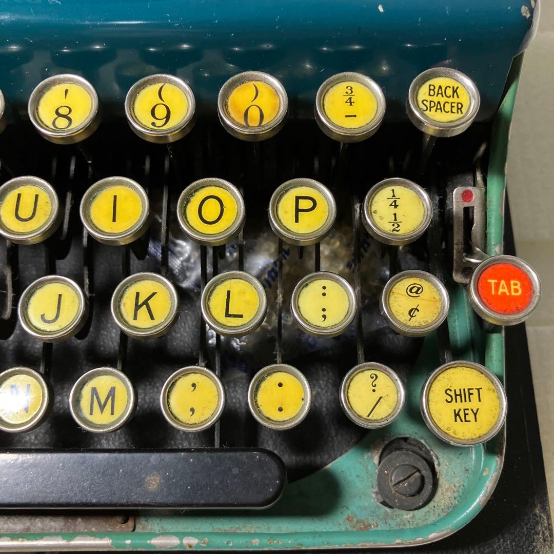 イ*ド様 レミントンポータブル タイプライター グリーン 1928年〜 アンティ