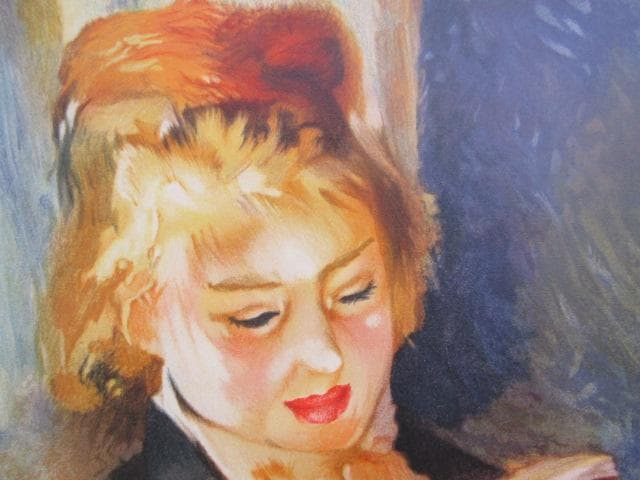 毎日新聞 リトグラフ ルノアール 限定250部 2枚 読書する女 ダラス夫人』