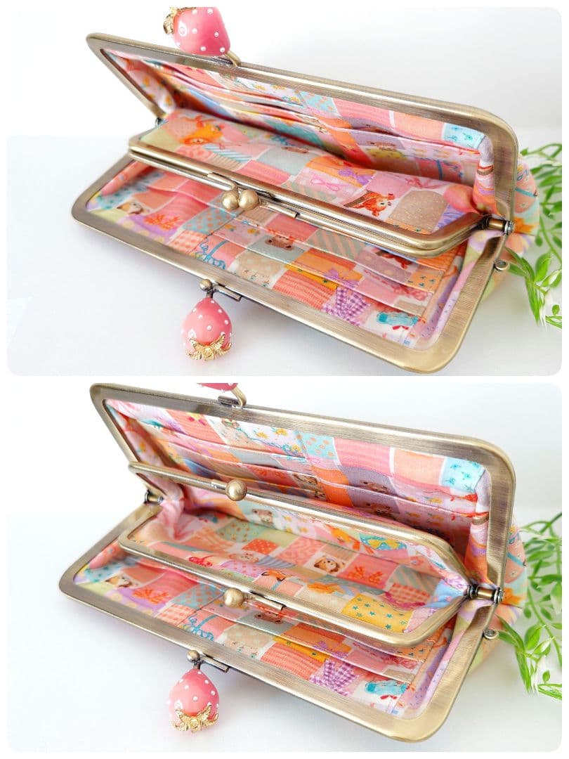 うさこ〜 ハンドメイド ユキエモン がま口ポーチ 3点 ✿パズル ピンク