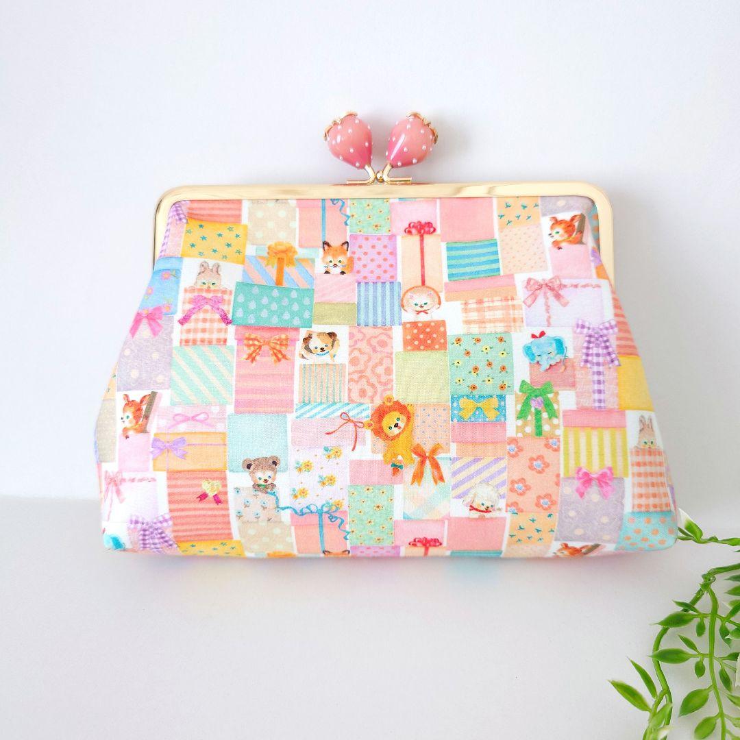 うさこ〜 ハンドメイド ユキエモン がま口ポーチ 3点 ✿パズル ピンク