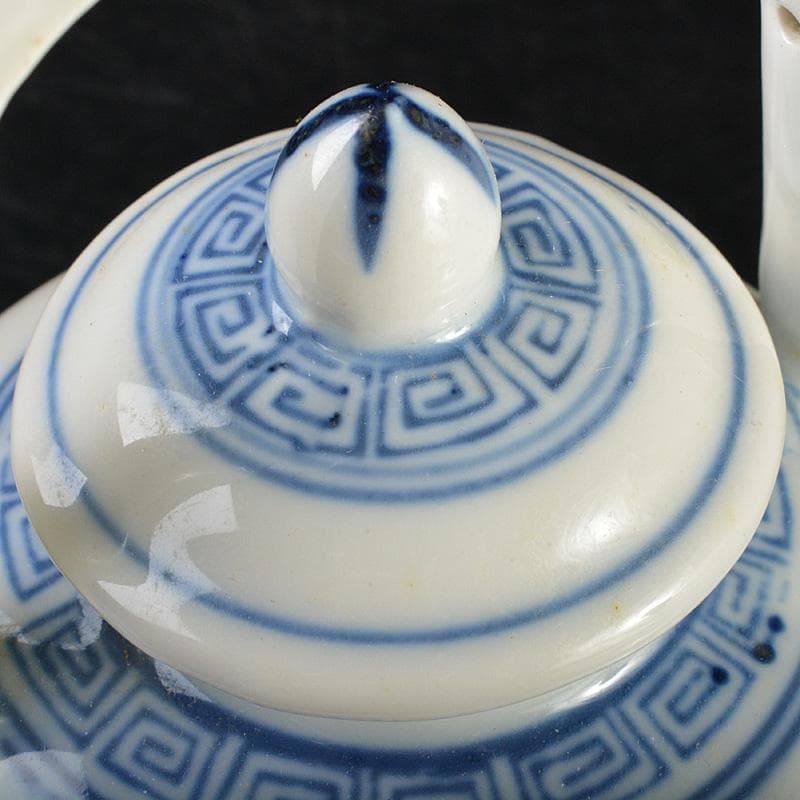 瀬戸焼　古瀬戸　染付　人物文　水注　時代箱　V　R7476