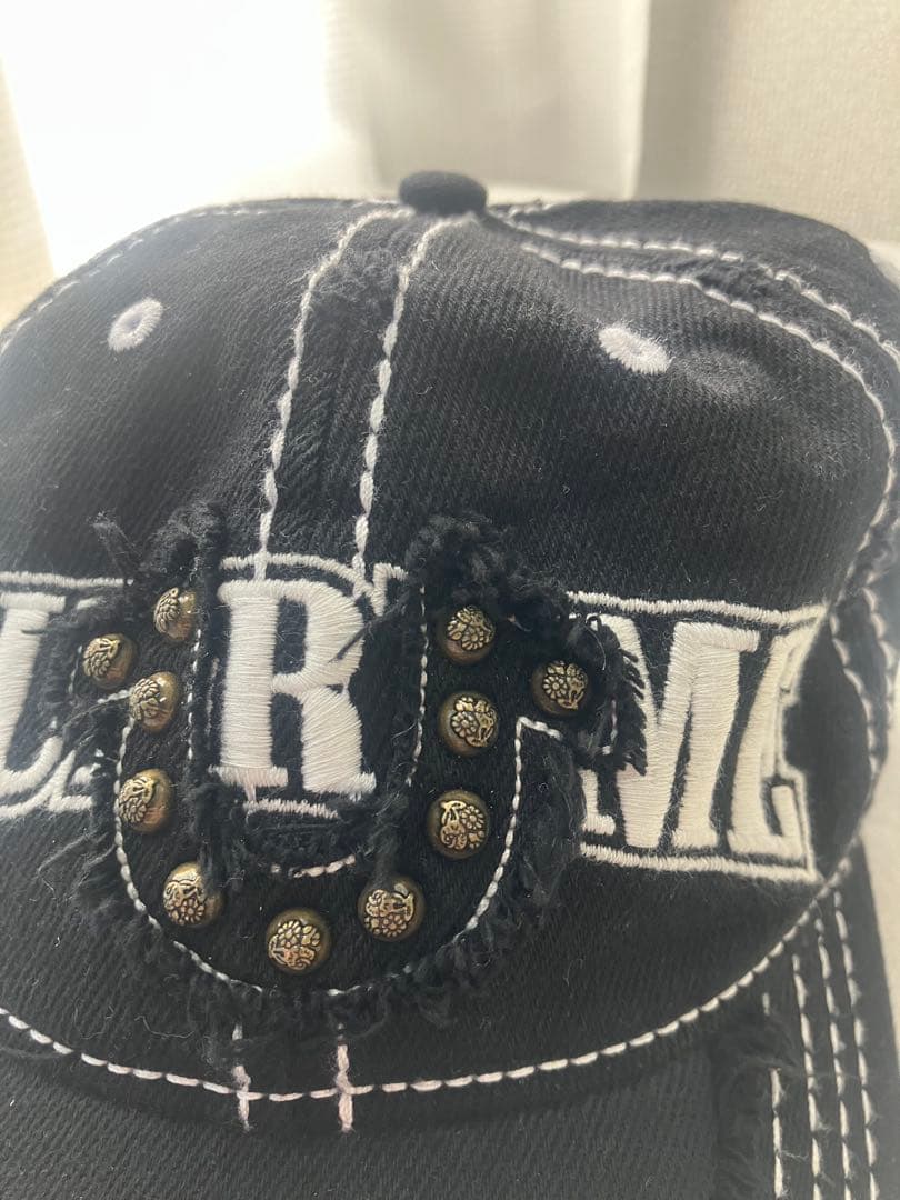 Supreme TRUE RELIGION ダメージ加工キャップ 黒