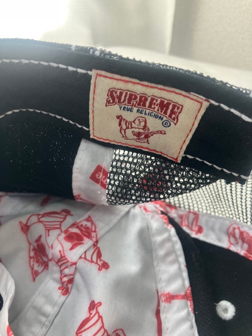 Supreme TRUE RELIGION ダメージ加工キャップ 黒