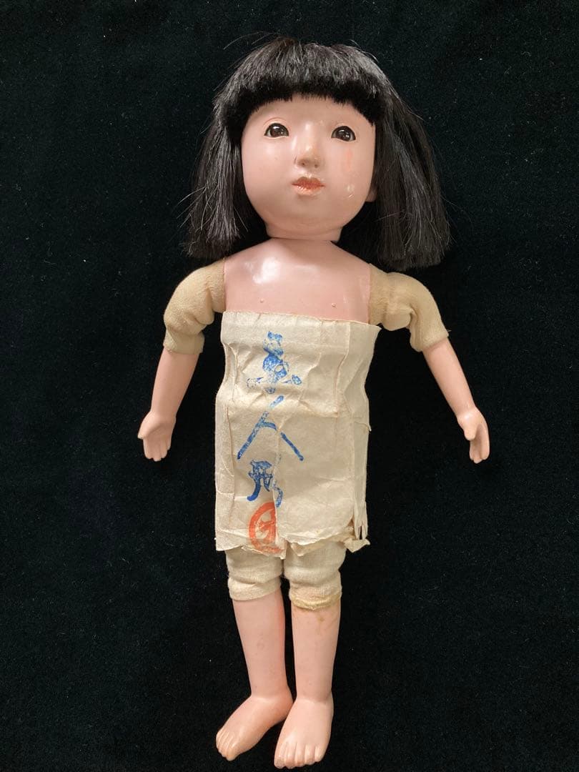 小さな市松人形　大正　大丸　玉翠　31㎝　日本人形