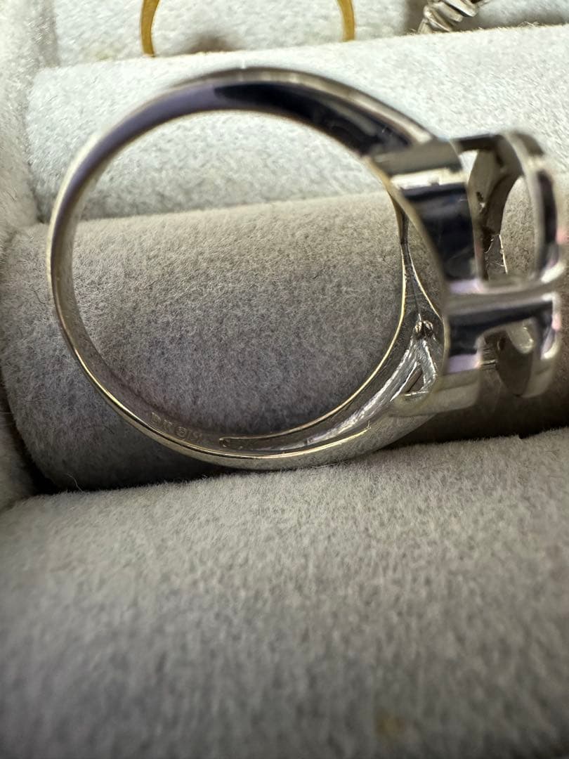 ハート型k18WGホワイトゴールドリング0.1ct 約4.3g