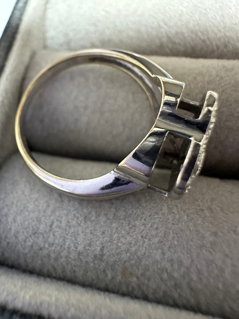 ハート型k18WGホワイトゴールドリング0.1ct 約4.3g