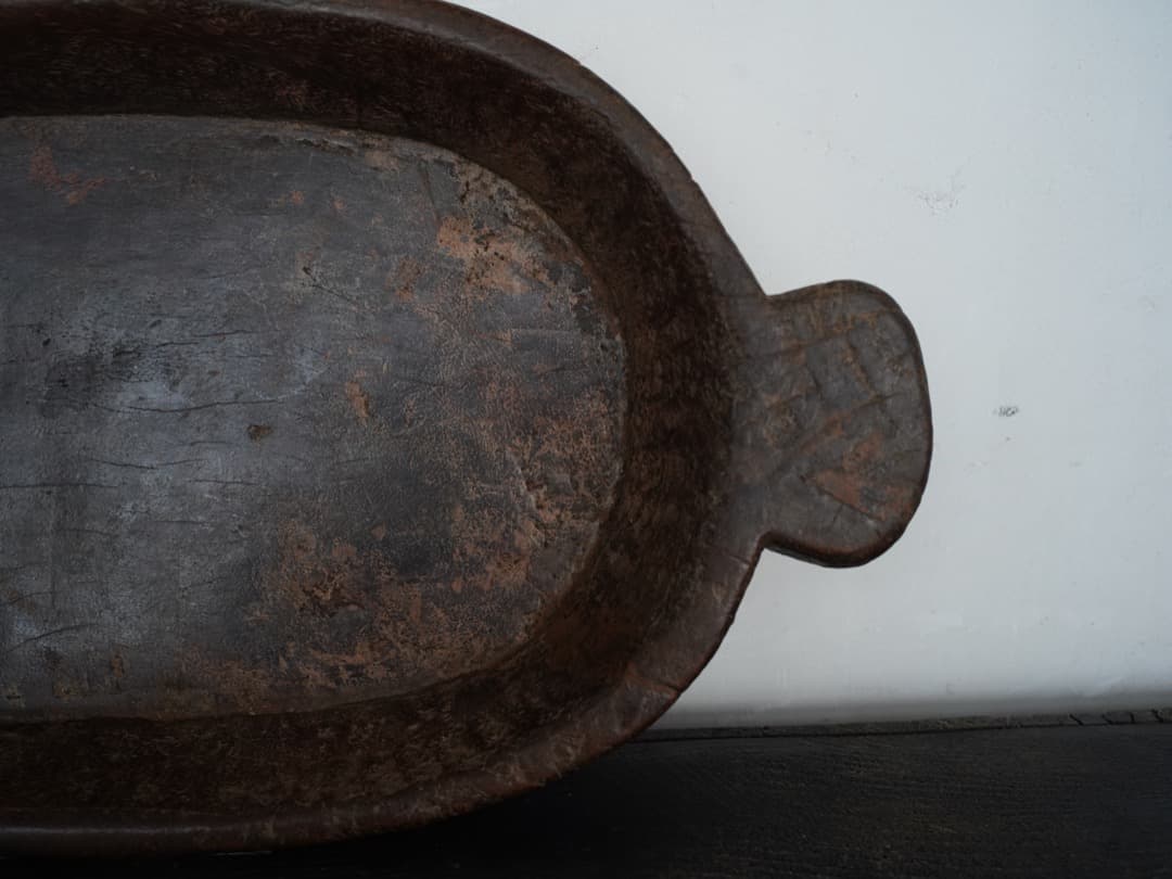 くり抜き鉢 北タイ19-20世紀 / アンティーク 木鉢 木彫り 古民芸 民藝