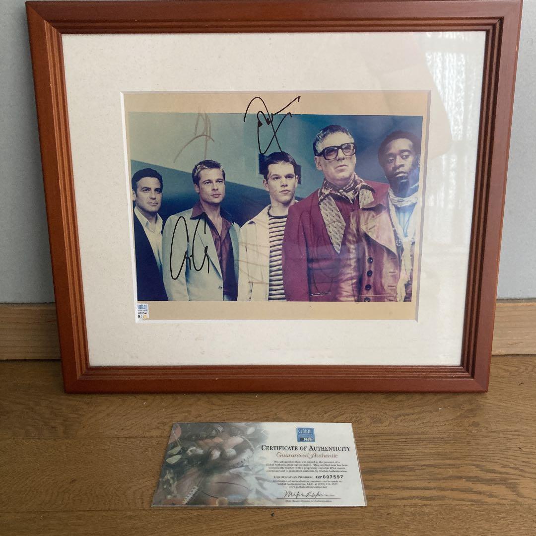 オーシャンズ11 主演者5人 直筆サイン入りコレクター写真 ハリウッド 映画