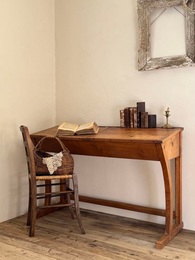 1900s初期 フランスアンティーク 2人掛けスクールデスク