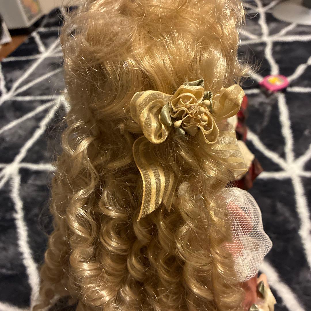 訳あり☆ビスク ドール アンティーク フレンチ 人形♡全ドレス付き ♡50.35