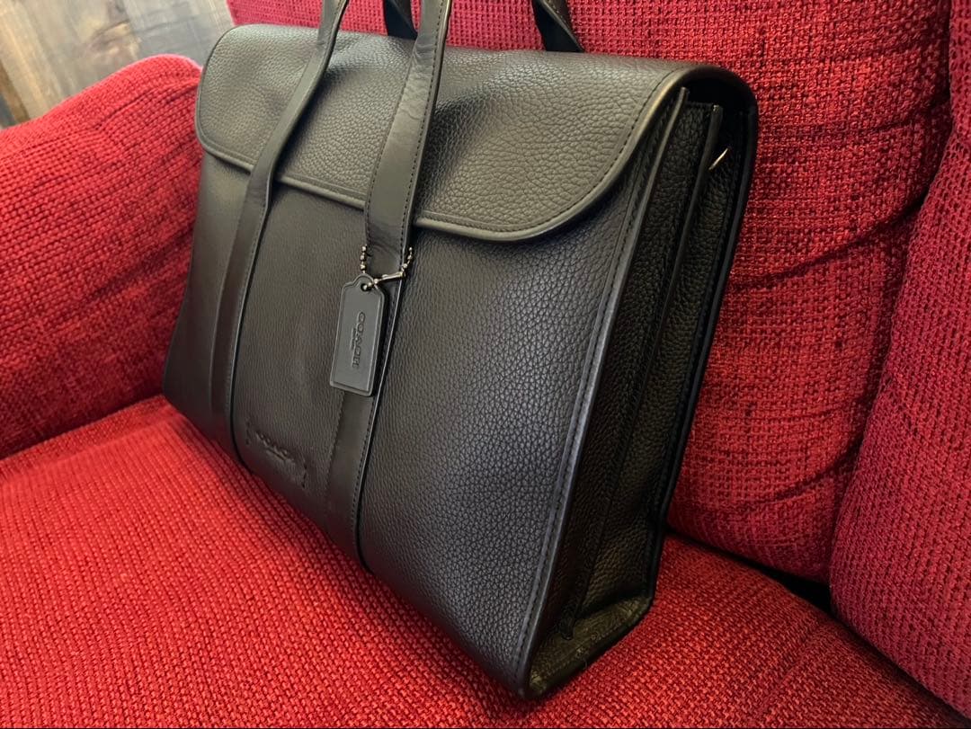 COACH ビジネスバッグ ブラック レザー
