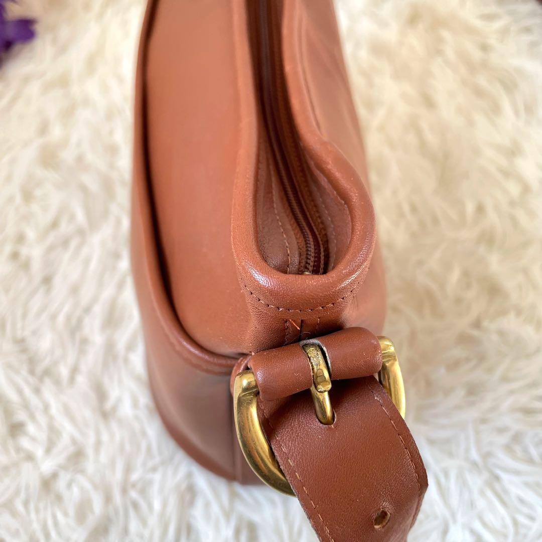 COACHオールドコーチ　ブラウンレザーショルダーバッグUSA製4143