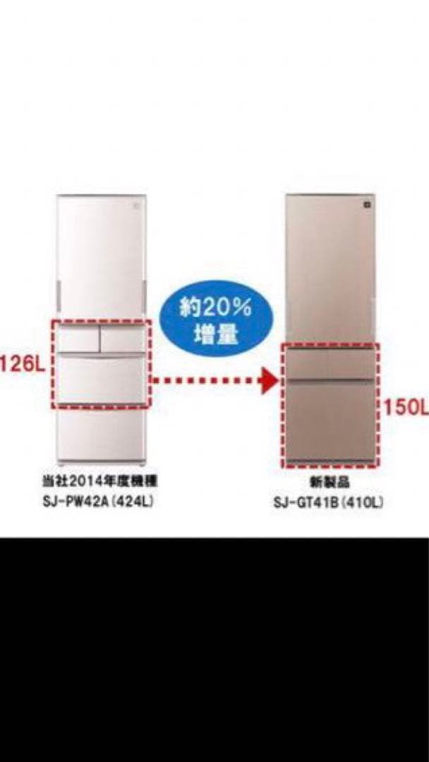 SHARP4ドア SJ-GT41B-T410Lどっちもドア サテンブラウン