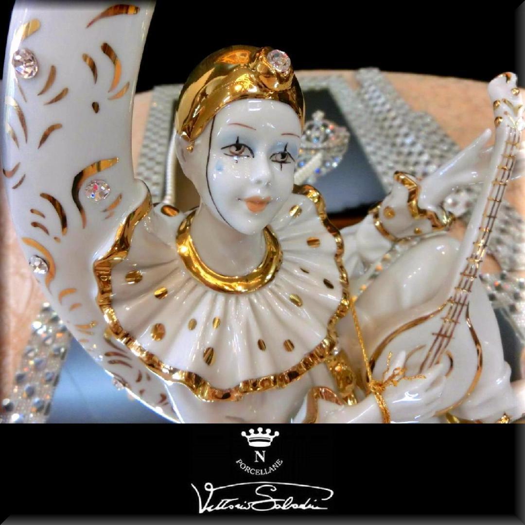 sabadin-vittorio　イタリア製　高級セラミック　ピエロオブジェ